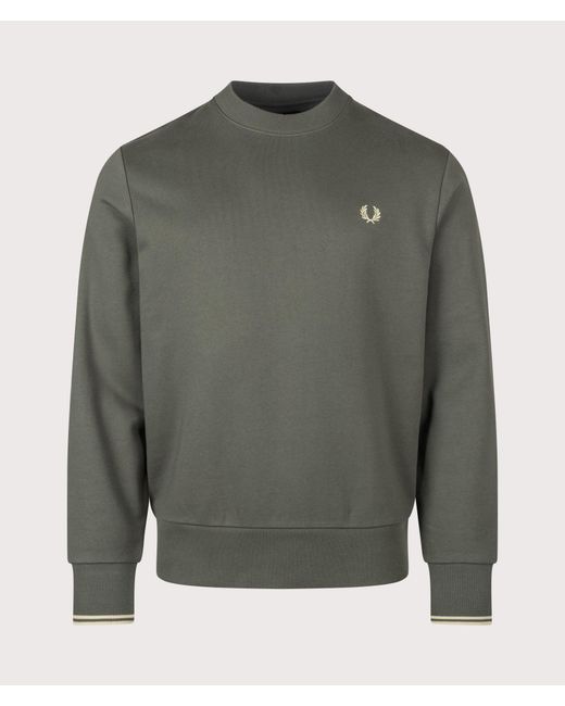 Fred Perry Gray Regular Fit Crew Neck Sweatshirt for men