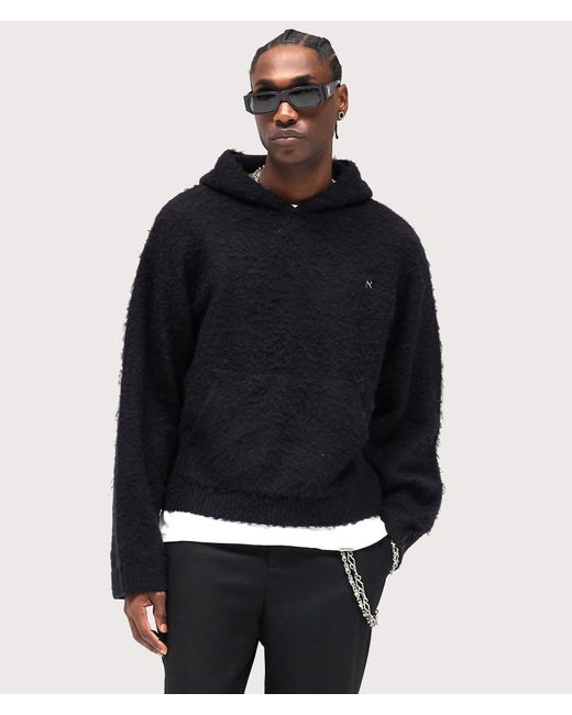 Represent Black Textured Borg Hoodie for men