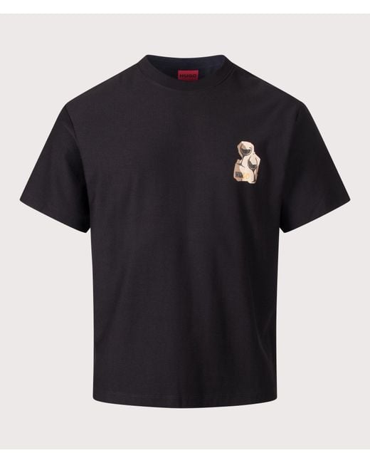 HUGO Black Relaxed Fit Detzi T-Shirt for men