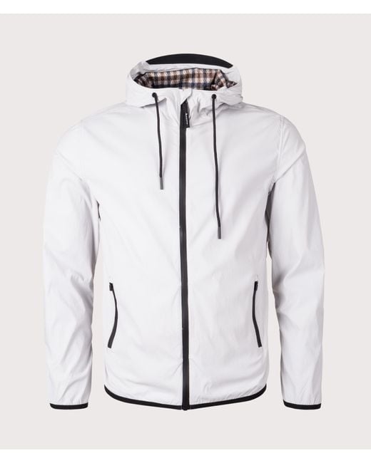 Aquascutum White Active Hooded Shell Jacket for men