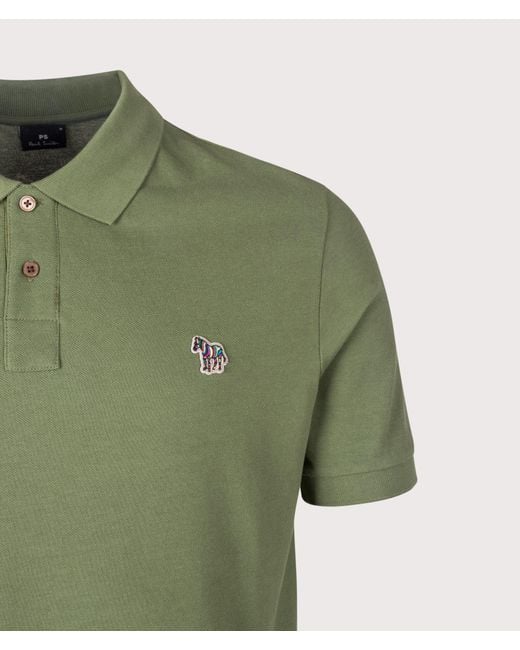 Paul Smith Green Regular Fit Zebra Polo Shirt for men