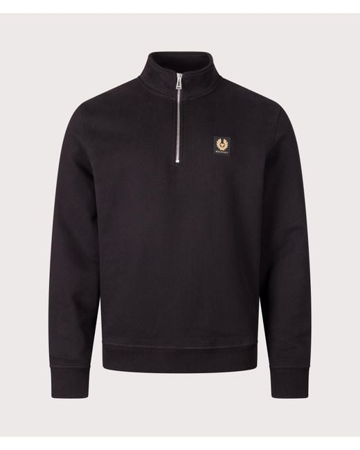 Belstaff Blue Regular Fit Quarter Zip Sweatshirt for men