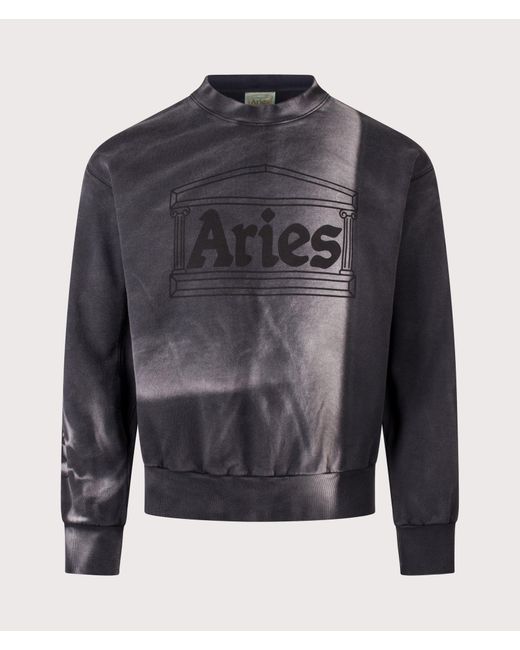 Aries Blue Sunbleached Column Sweatshirt for men