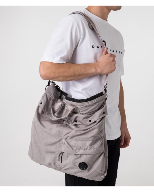 C P Company Gray Nylon Tote Bag for men