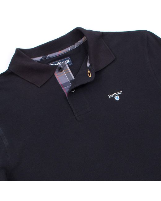 Barbour Blue Tartan Piqué Polo Shirt for men