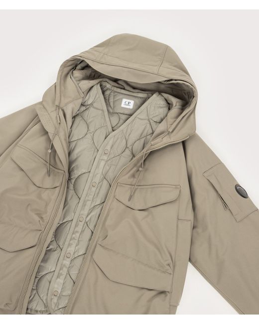 C P Company Natural C.P. Shell-R Padded Hooded Lens Jacket for men