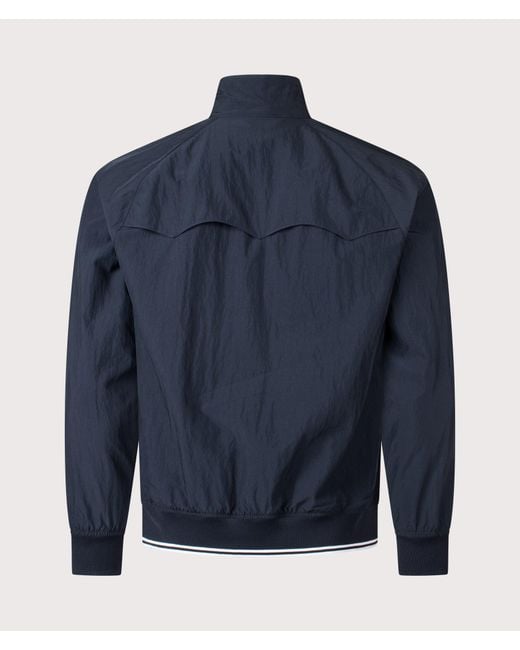 Fred Perry Blue Regular Fit Crinkle Harrington Jacket for men