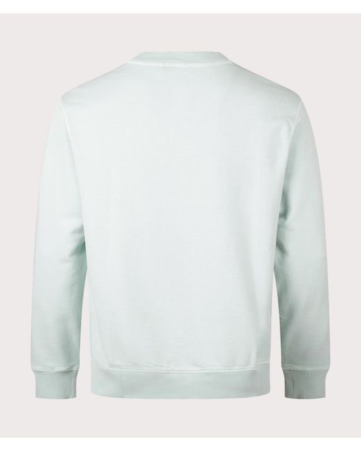 Boss White Relaxed Fit Garment Dyed Wefade Sweatshirt for men
