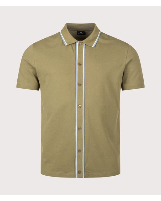 Paul Smith Green Regular Fit Button Through Polo Shirt for men