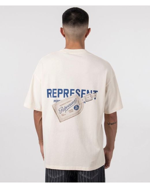 Represent White Luggage Tag T-shirt for men