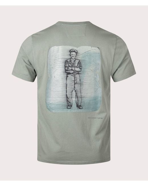 C P Company Gray British Sailor Back Print T-shirt for men