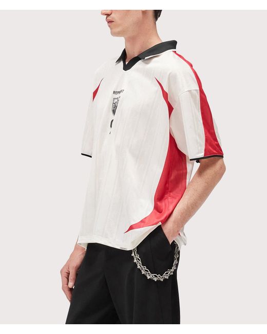 Represent Red Oversized Fit Spike Football Top for men
