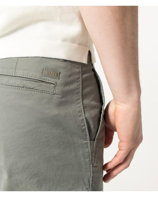 Boss Gray Slim Fit Chino Shorts for men