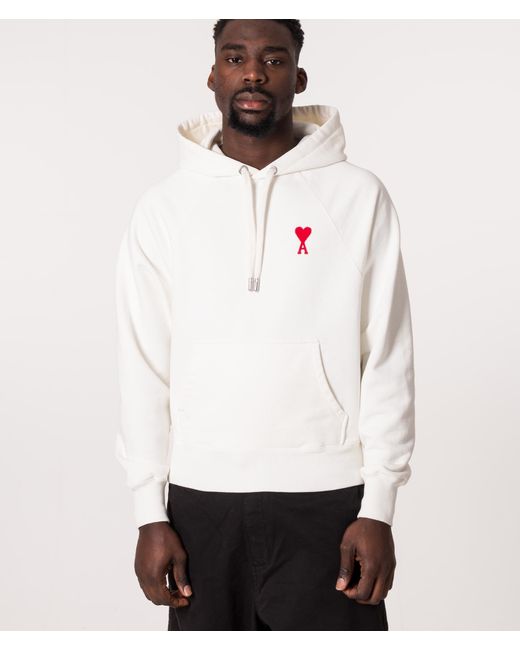 AMI White Contrast Adc Hoodie for men