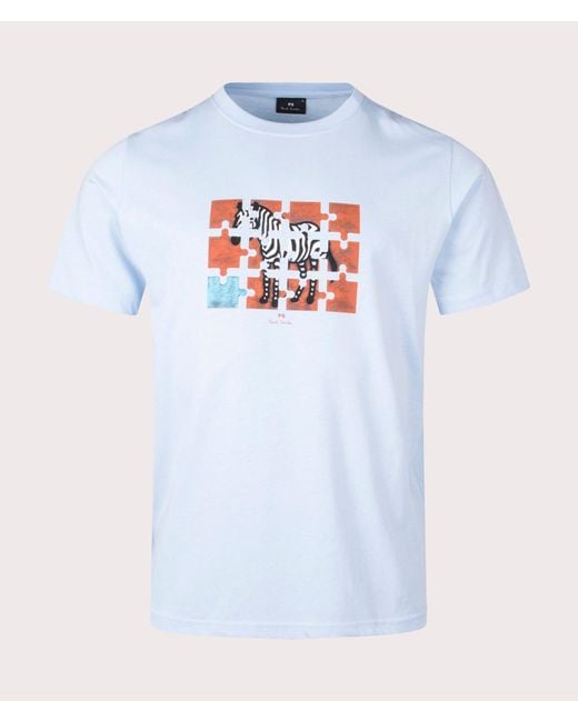 Paul Smith Blue Zebra Jigsaw T-Shirt for men