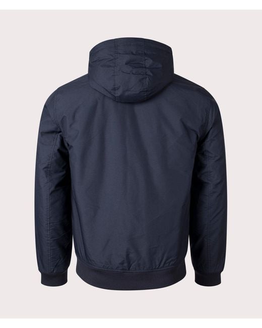 Fred Perry Blue Padded Hooded Brentham Jacket for men