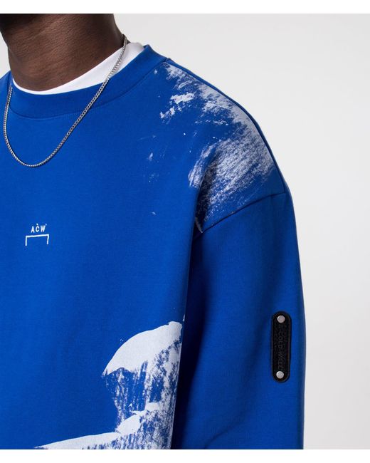 A_COLD_WALL* Blue * Relaxed Fit Brushstroke Sweatshirt for men