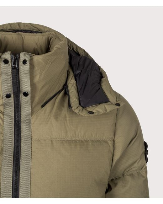 Stone Island Green Matt Ripstop Cordura Advanced Fabrics Puffer Jacket for men