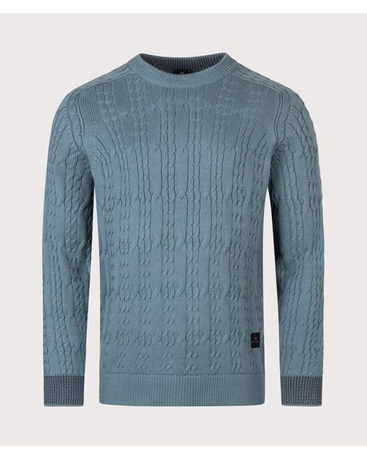 Paul Smith Blue Cable Knit Jumper for men
