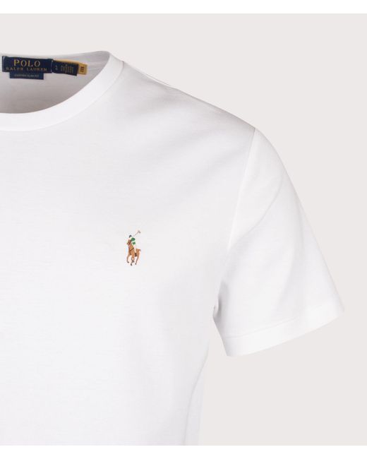 Polo Ralph Lauren White Custom Slim Fit Pima T-shirt for men