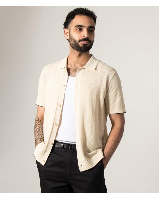 NN07 Natural Nalo Knit Textured Stitch Shirt for men