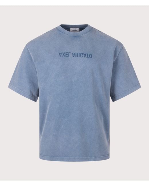 Axel Arigato Blue Oversized Fit Distort Washed T-Shirt for men