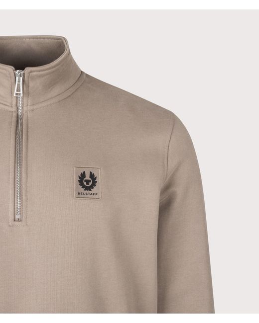 Belstaff Gray Regular Fit Quarter Zip Sweatshirt for men