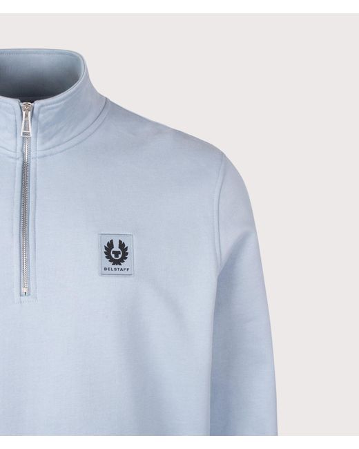 Belstaff Blue Regular Fit Quarter Zip Sweatshirt for men