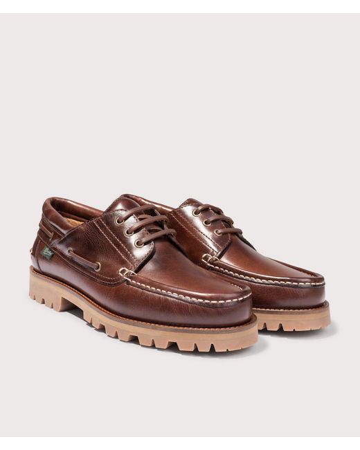 Paraboot Brown Briac Smooth Leather Shoes for men