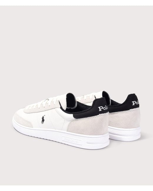Polo Ralph Lauren White Bedford Leather-Suede Sneakers for men
