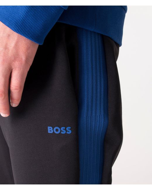 Boss Blue Regular Fit Hadiko 1 Logo Tape Joggers for men