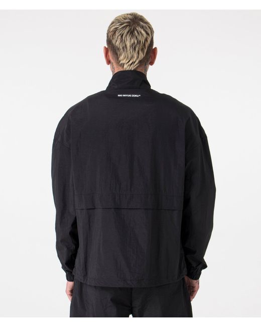 MKI Miyuki-Zoku Blue Oversized Crinkle Nylon Track Jacket for men