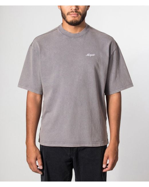 Axel Arigato Gray Oversized Fit Honor Washed T-Shirt for men