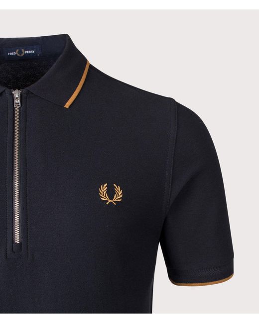 Fred Perry Blue Regular Fit Crepe Piqué Polo Shirt for men