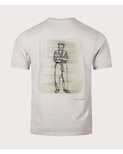 C P Company Gray 24/1 Jersey Artisinal British Sailor T-shirt for men