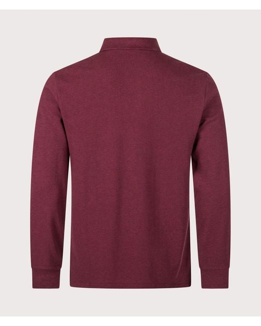 Polo Ralph Lauren Red Custom Slim Fit Long Sleeve Polo Shirt for men
