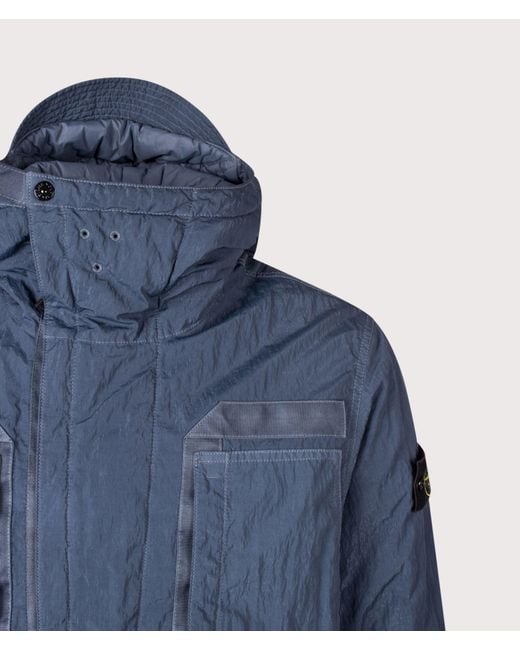 Stone Island Blue Warp Rib Nylon-Tc Jacket for men