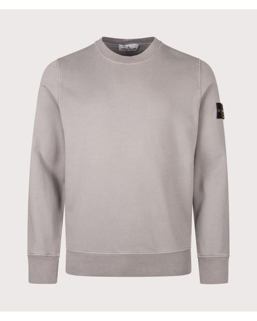 Stone Island Gray Organic Cotton Fleece Sweatshirt for men
