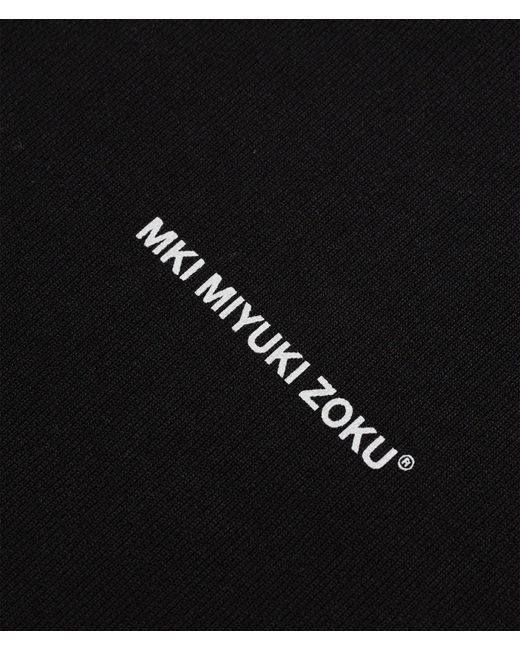 MKI Miyuki-Zoku Black Oversized Uniform Zip Through Hoodie for men