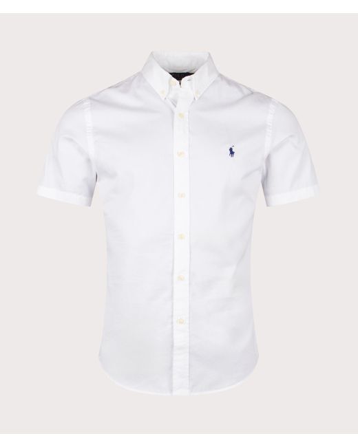 Polo Ralph Lauren White Slim Fit Short Sleeve Twill Sport Shirt for men