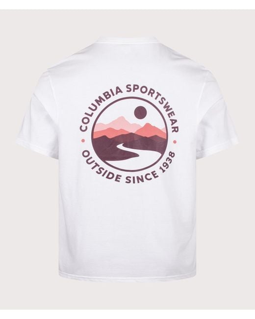 Columbia White Csc Outdoor Back Graphic T-Shirt for men