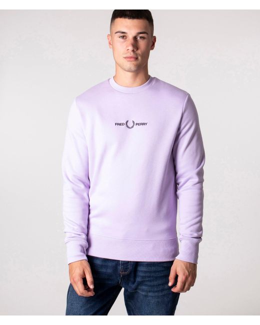 Fred Perry Purple Embroidered Sweatshirt for men
