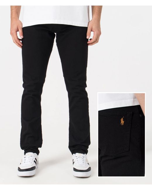 Polo Ralph Lauren Black Slim Fit Sullivan Stretch Jeans for men