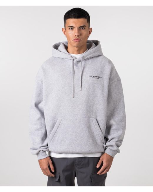 MKI Miyuki-Zoku Gray Oversized Design Studio Hoodie for men