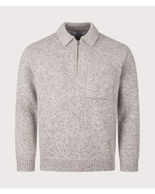 Wax London Gray Alpha Zip Polo Shirt for men