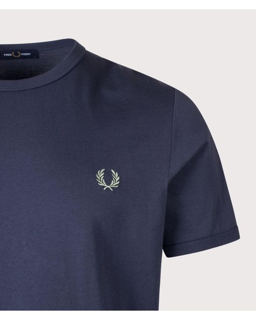 Fred Perry Blue Regular Fit Ringer T-Shirt for men