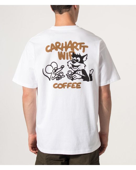 Carhartt White Loose Fit Coffee Break T-Shirt for men