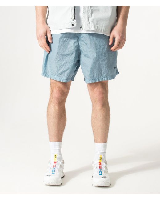 Stone Island Blue Relaxed Fit Water Reactive Faded Camo Swim Shorts for men