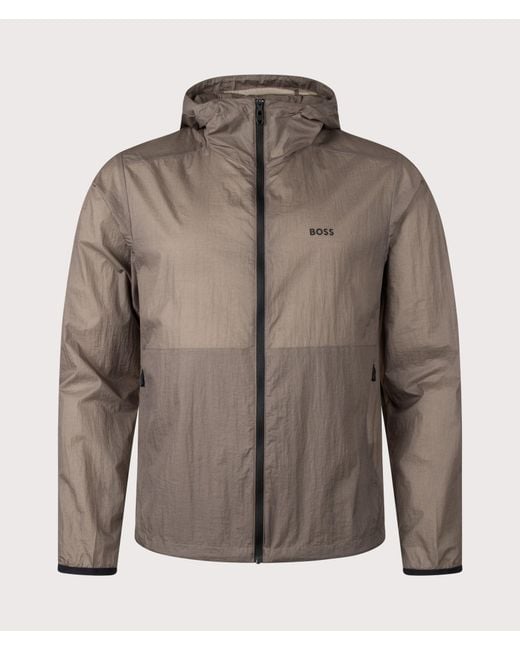 Boss Brown Regular Fit Airynix Hooded Jacket for men