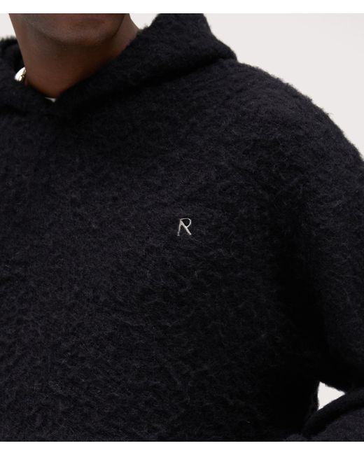 Represent Black Textured Borg Hoodie for men